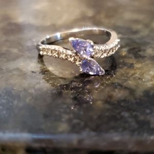 14k White gold and light purple Tanzanite ring